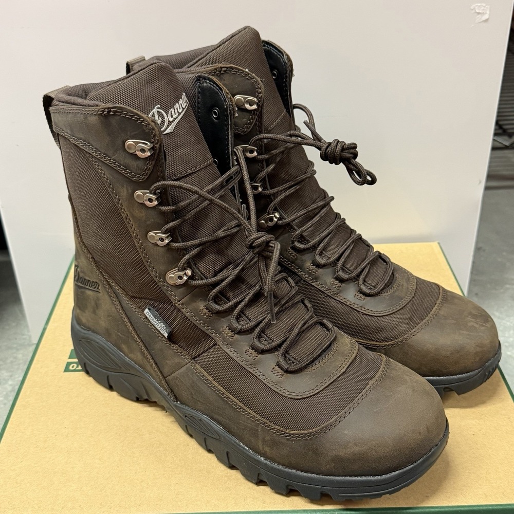 DANNER® ELEMENT 8" BROWN HUNT BOOTS 47130 Men's Size 12 WIDE FIT Waterproof NEW